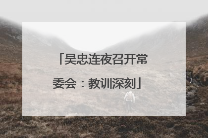 吴忠连夜召开常委会：教训深刻