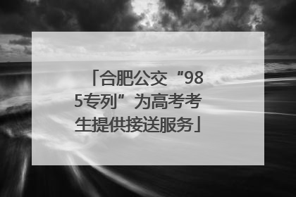 合肥公交“985专列”为高考考生提供接送服务