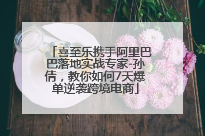 喜至乐携手阿里巴巴落地实战专家-孙倩，教你如何7天爆单逆袭跨境电商