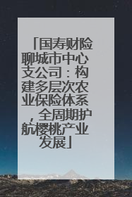 国寿财险聊城市中心支公司：构建多层次农业保险体系，全周期护航樱桃产业发展