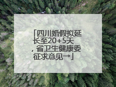 四川婚假拟延长至20+5天，省卫生健康委征求意见→