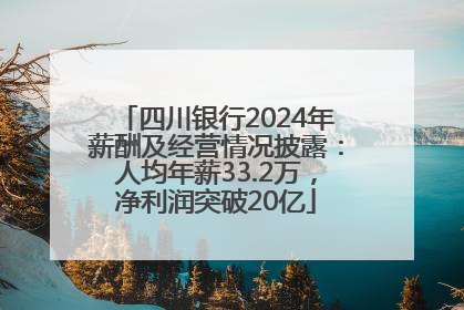 四川银行2024年薪酬及经营情况披露：人均年薪33.2万，净利润突破20亿