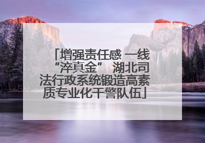 增强责任感 一线“淬真金” 湖北司法行政系统锻造高素质专业化干警队伍
