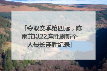 夺取赛季第四冠，陈雨菲以22连胜刷新个人最长连胜纪录