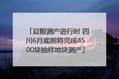 夏粮测产进行时 四川6月底前将完成4500块抽样地块测产