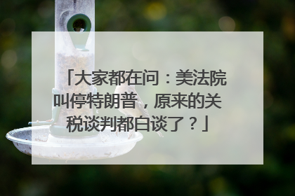 大家都在问：美法院叫停特朗普，原来的关税谈判都白谈了？