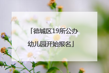 德城区19所公办幼儿园开始报名