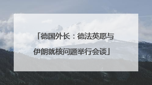 德国外长：德法英愿与伊朗就核问题举行会谈