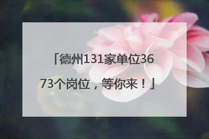 德州131家单位3673个岗位，等你来！