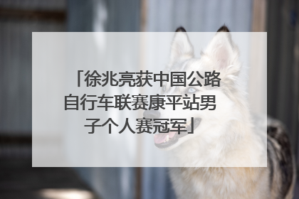 徐兆亮获中国公路自行车联赛康平站男子个人赛冠军