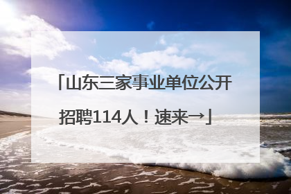 山东三家事业单位公开招聘114人！速来→