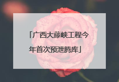 广西大藤峡工程今年首次预泄腾库