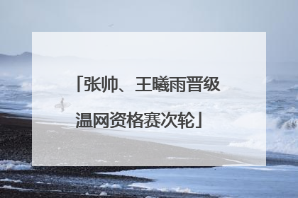 张帅、王曦雨晋级温网资格赛次轮