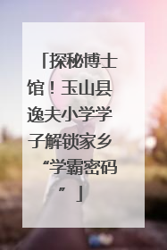 探秘博士馆！玉山县逸夫小学学子解锁家乡“学霸密码”