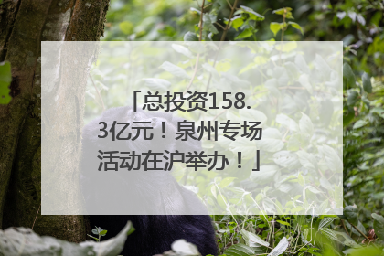 总投资158.3亿元！泉州专场活动在沪举办！