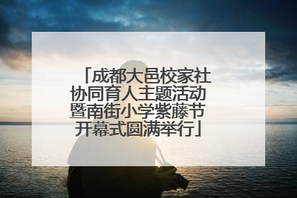 成都大邑校家社协同育人主题活动暨南街小学紫藤节开幕式圆满举行