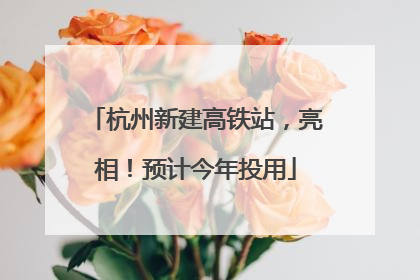 杭州新建高铁站，亮相！预计今年投用