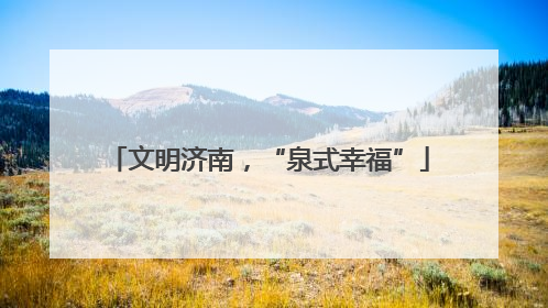 文明济南，“泉式幸福”