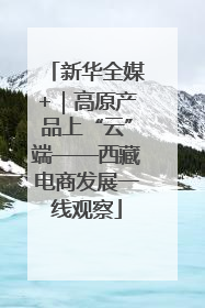 新华全媒+｜高原产品上“云”端——西藏电商发展一线观察