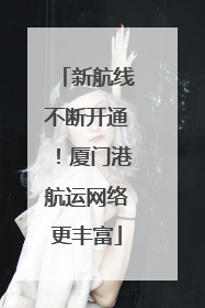 新航线不断开通！厦门港航运网络更丰富