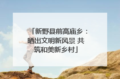 新野县前高庙乡：晒出文明新风景 共筑和美新乡村