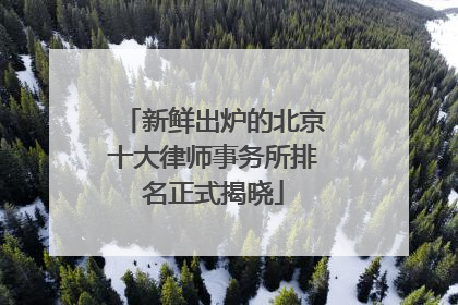 新鲜出炉的北京十大律师事务所排名正式揭晓