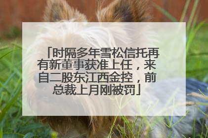 时隔多年雪松信托再有新董事获准上任，来自二股东江西金控，前总裁上月刚被罚