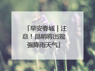 早安春城｜注意！昆明将出现强降雨天气