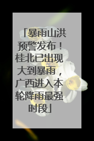暴雨山洪预警发布！桂北已出现大到暴雨，广西进入本轮降雨最强时段