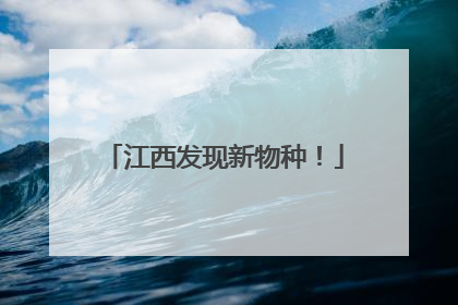 江西发现新物种！