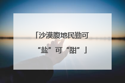 沙漠腹地民勤可“盐”可“甜”