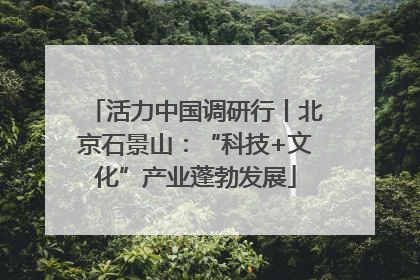 活力中国调研行丨北京石景山：“科技+文化”产业蓬勃发展