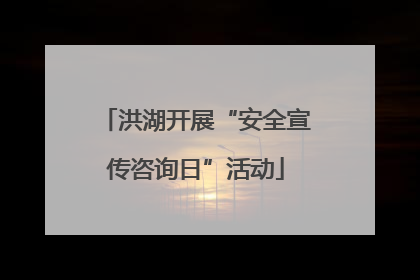 洪湖开展“安全宣传咨询日”活动