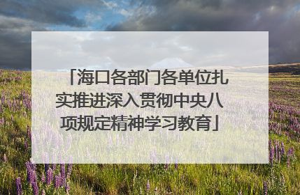 海口各部门各单位扎实推进深入贯彻中央八项规定精神学习教育