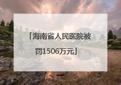 海南省人民医院被罚1506万元