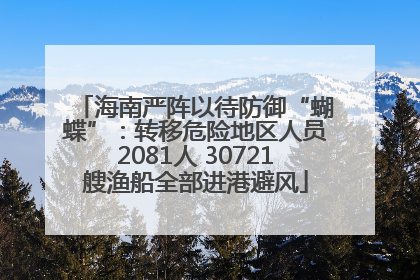 海南严阵以待防御“蝴蝶”：转移危险地区人员2081人 30721艘渔船全部进港避风