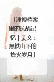 淄博档案里的抗战记忆｜姜文：黑铁山下的烽火岁月