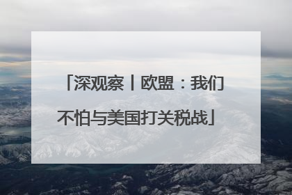 深观察丨欧盟：我们不怕与美国打关税战