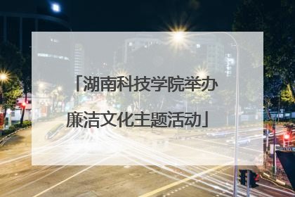湖南科技学院举办廉洁文化主题活动