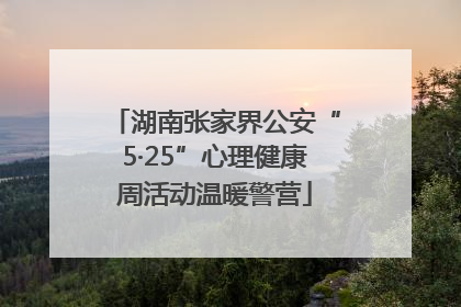 湖南张家界公安“5·25”心理健康周活动温暖警营