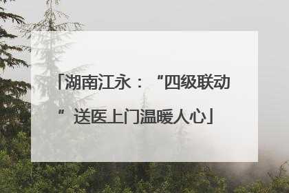 湖南江永:“四级联动”送医上门温暖人心