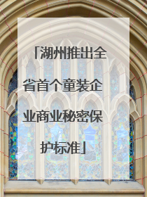 湖州推出全省首个童装企业商业秘密保护标准
