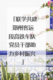 联学共建 郑州客运段高铁车队党员干部助力乡村振兴