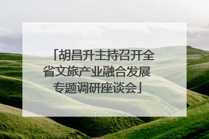 胡昌升主持召开全省文旅产业融合发展专题调研座谈会