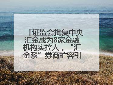 证监会批复中央汇金成为8家金融机构实控人，“汇金系”券商扩容引合并遐想
