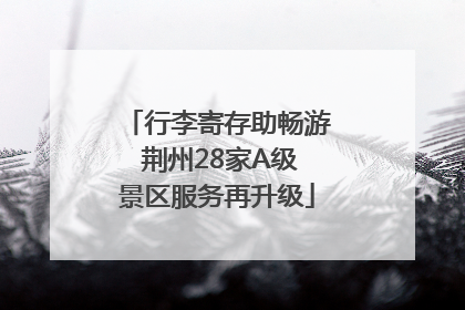 行李寄存助畅游 荆州28家A级景区服务再升级