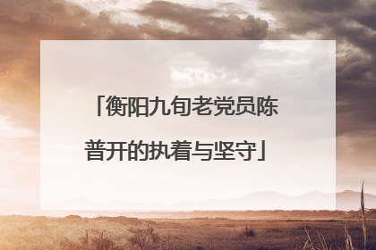 衡阳九旬老党员陈普开的执着与坚守