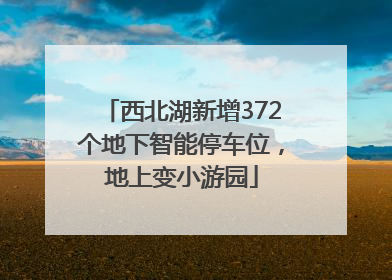 西北湖新增372个地下智能停车位，地上变小游园