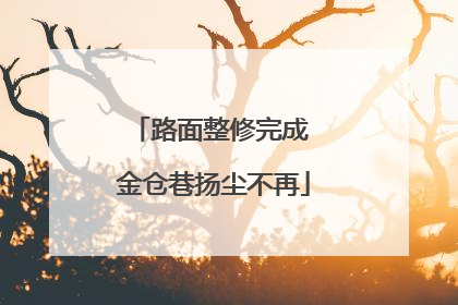 路面整修完成 金仓巷扬尘不再
