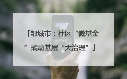 邹城市:社区“微基金”撬动基层“大治理”